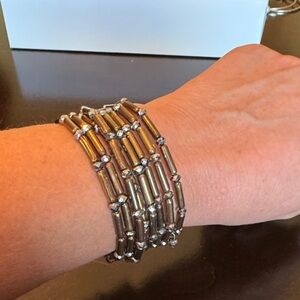Chico’s Elegant Silver and Gold Stretch Bracelets